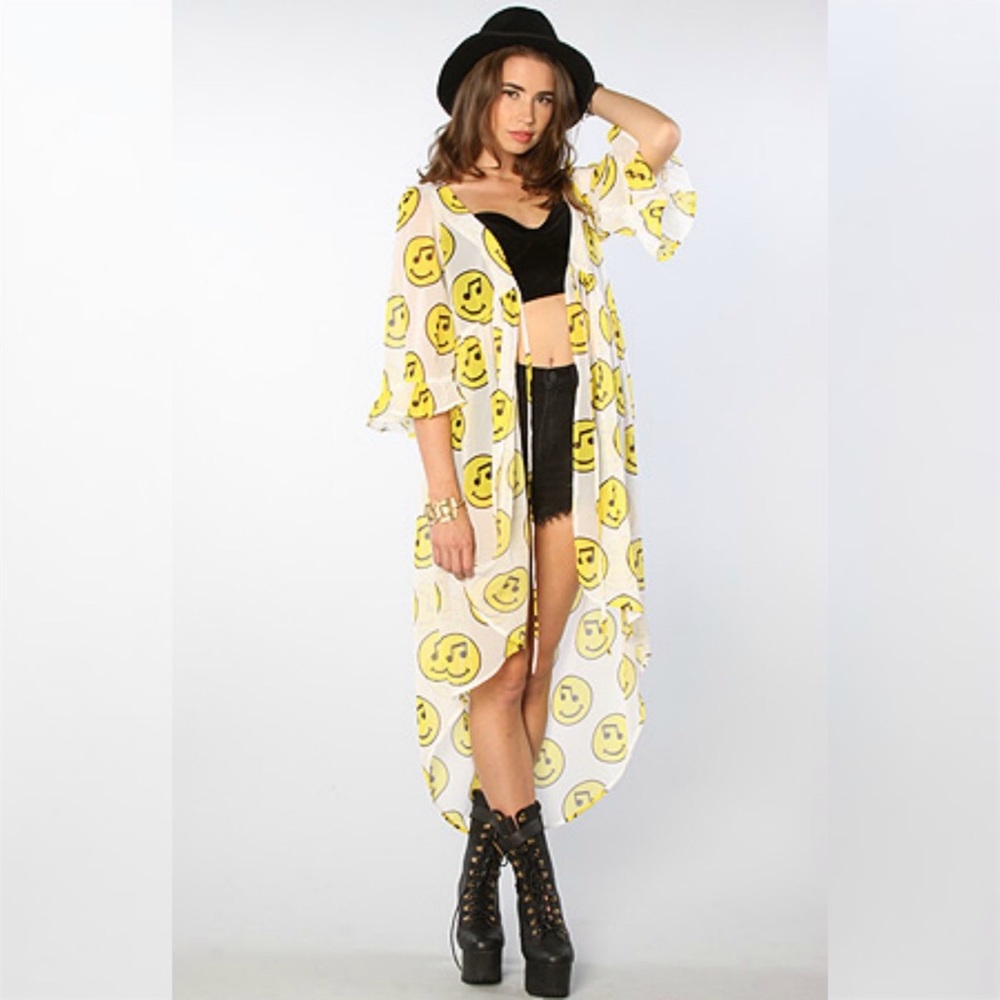 Joyrich Happy Music Face Kimono 🙂🎵 - Picture 2 of 7